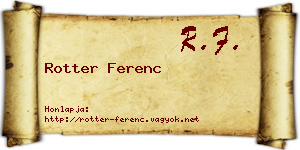 Rotter Ferenc névjegykártya