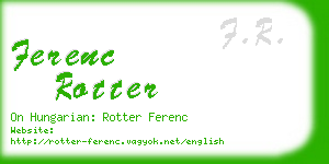 ferenc rotter business card